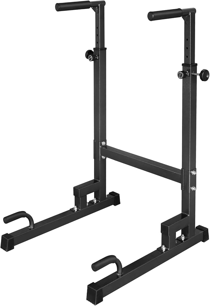 Dip Stand parallel bars, 550 lb capacity heavy-duty dip bar push-ups with foam handles for home or gym fitness exercises