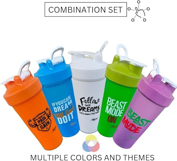 Magiko Blender Shaker Bottles for Protein, 28oz Portable Leakproof Pre-Workout Nutrition Water Bottle, BPA-Free Gym Protein Shaker for Sports & Outdoor Motivational Protein Shaker (White/Pink)