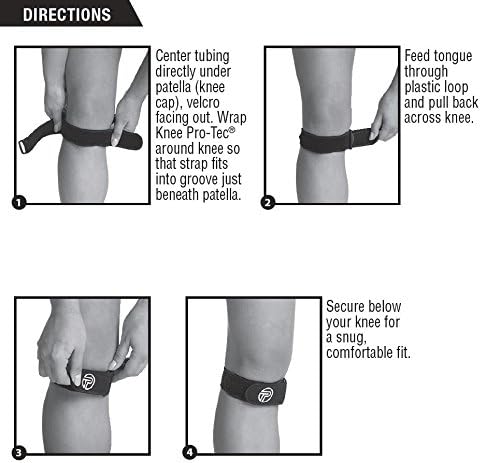 Pro-Tec Athletics Patellar Tendon Strap, Alleviates Tendinitis, Knee Discomfort, Moderate Compression & Stabilization