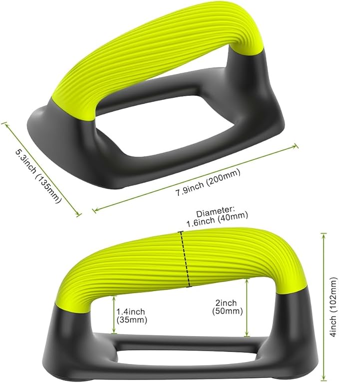 Push Up Bars – Ergonomic Pushup Handles for Floor Strength Training, Non-Slip Push-Up Stands with Soft Grip, Pushups Bars for Home Gym Workout