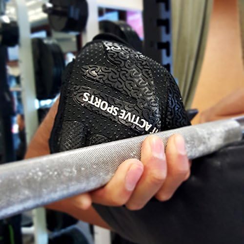 Fit Active Sports Gripper Weight Lifting Gloves with Wrist Wraps - Extra Grip & Padding for Lifting, Gym Workout, Cross Training Fitness, & Weightlifting. for Men & Women. No Calluses
