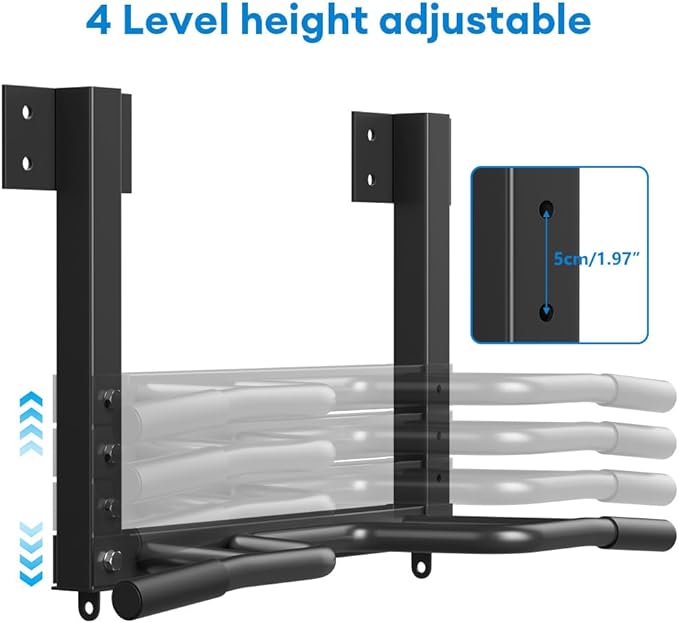 Wall Mount Pull Up Bar, Joist Mount Pull Up Bar, Beam and Rafter Mounted Chin Up Bar for Home Gym With Wood Mount and Wall Mount Screws