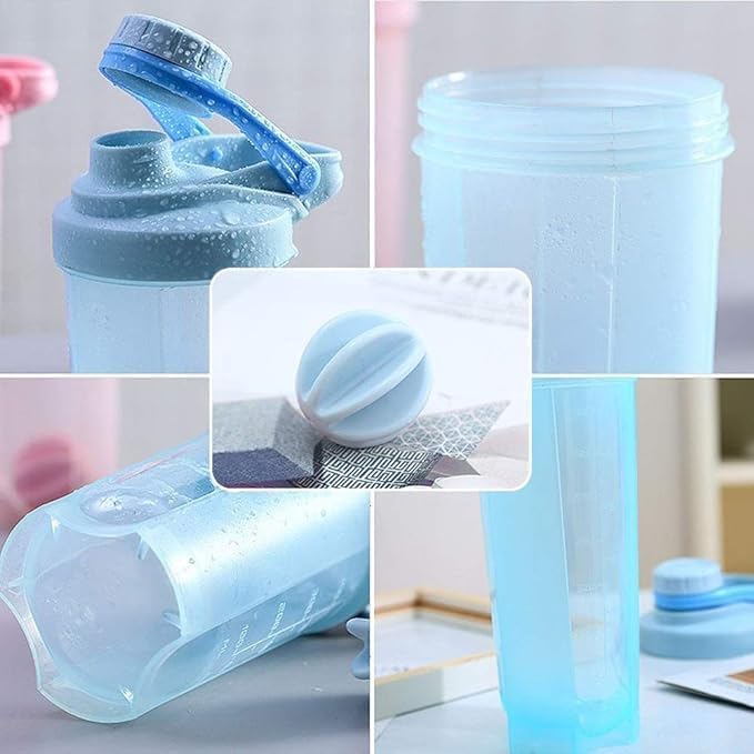 Shaker Bottle Blender with Classic Loop Top (BPA Free) – Best Protein Powder/Fruit Juice Mixer with Whisk Ball- 16 oz (Light Blue)