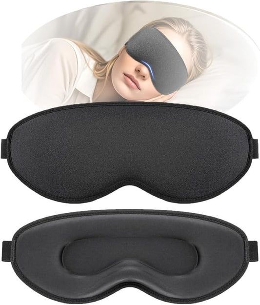 Sleep Mask for Side Sleeper, 3D Contoured Blackout Sleeping Mask,Breathable Sleep Masks for Women Men,Eye Masks for Sleep,Adjustable Eye Cover Blindfold with lash Extensions for Trave,Nap,Night Work