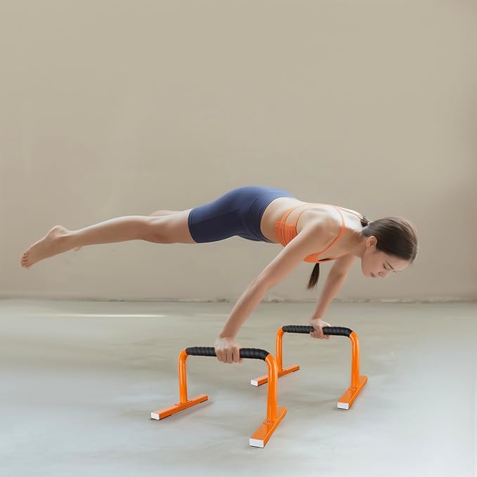 Strength Training Parallettes Push Up Bars, Pushup Handles Calisthenics Equipment for Home Workout, Anti-slip Gymnastics Bars, Handstand & Dip Bar for Outdoor Exercise