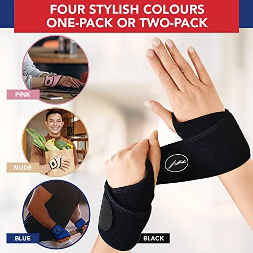 Doctor Developed Wrist Brace, Wrist Wraps for Carpal Tunnel Arthritis, Tendonitis, Hand Support, Ideal for Fitness, Weightlifting - Handbook Included (Wrist Brace 2 Pack)