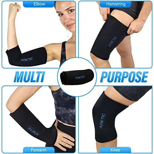Two Pack | Elbow Ice Pack Wrap & Knee Ice Pack Wrap - Ice Sleeves, Reusable Gel Ice Wrap, Elbow Cold Compression, (Large)