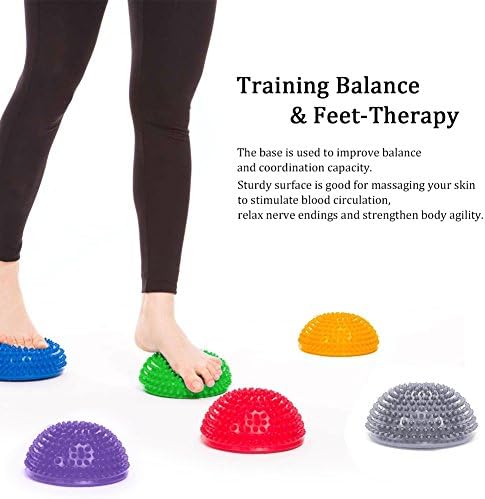 VGEBY Foot Massage Half Ball Balance Exercise Pods Spiky for Deep Tissue Foot Muscle Therapy
