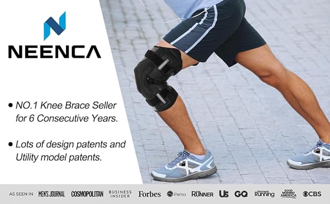 NEENCA Professional Knee Brace for Knee Pain, Hinged Knee Support with Patented X-Straps Fiting System, Strong Stability for Joint Pain Relief, Arthritis, Meniscus Tear, ACL, PCL, MCL, Sports, Workout