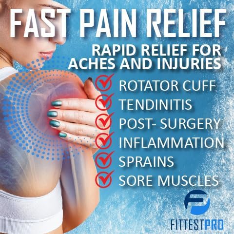 Fittest Pro Shoulder Ice Pack Wrap, HSA or FSA Eligible, Reusable Cold Therapy Wrap for Tendonitis, Swelling, Rotator Cuff, and Recovery - Shoulder Brace Compression Sleeve