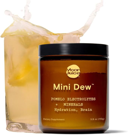 Moon Juice Mini Dew Electrolytes Powder - Sugar Free Minerals & Electrolyte Hydration Powder for Instant Hydration & Brain Support - Magnesium, Calcium, Potassium, Pink Salt, Pomelo, 30 Servings
