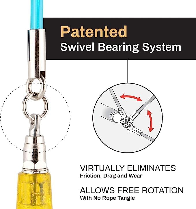 Buddy Lee Jump Ropes Rope Master Original Ball Bearing Jump Rope, 9” HD Plastic Handles. Perfect Jump Rope for Fitness, CrossFit Gym, Endurance Jumping, Cross Overs, Extreme Jumping