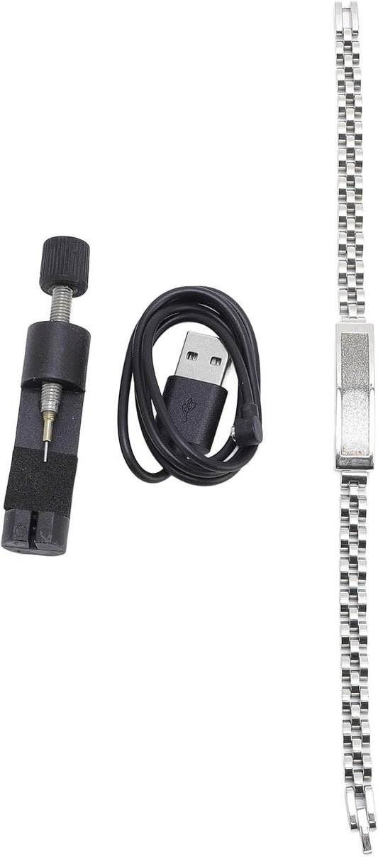 Smart Health Wristband, Zinc Alloy Bluetooth IP68 Health Fitness Tracker Screenless Smart Bracelet Step Counter for Sleep Sports Tracking