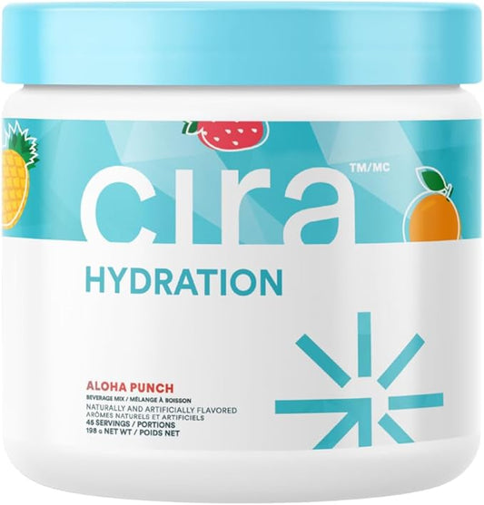 Cira Hydration Powder (45 Servings) - Electrolyte Drink Mix with Himalayan Salt for Dehydration Relief and Recovery - Fruit Punch