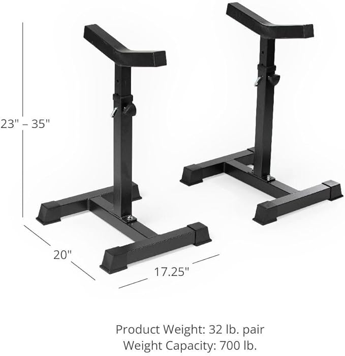 Titan Fitness Independent Bench Press Spotter Stands, Adjustable Uprights, Rated 700 LB, Strength Training Accessory