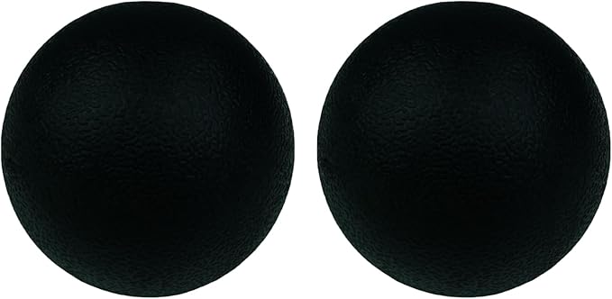 Hard Lacrosse Ball Massage Ball Therapy. Firm Trigger Point Massager Tool for Deep Tissue Yoga Physiotherapy Myofascial Release Muscle Relax Plantar Fasciitis Pain Relief (2 Pack) (Black)