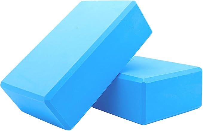 Yoga Blocks 2 Pack, Supportive Latex-Free Eva Foam Soft Non-Slip Blocks with Beveled Edges for Yoga, Pilates, Meditation - Yoga Accessories for Stability, Balance, Deepen Stretches