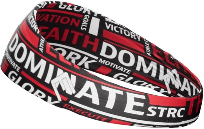 Unisex Headband/Sweatband. Best for Sports, Fitness, Working Out, Yoga. Tapered Design. Reversible.