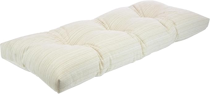 Klear Vu The Gripper Omega Non-Slip Tufted Bench Cushion for Indoor Furniture, Entryway Storage, Bay Window, Corner Nook or Piano Seat, 43 Inches, Chenille Cream