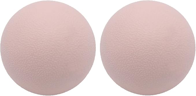 Hard Lacrosse Ball Massage Ball Therapy. Firm Trigger Point Massager Tool for Deep Tissue Yoga Physiotherapy Myofascial Release Muscle Relax Plantar Fasciitis Pain Relief (2 Pack) (Pink)