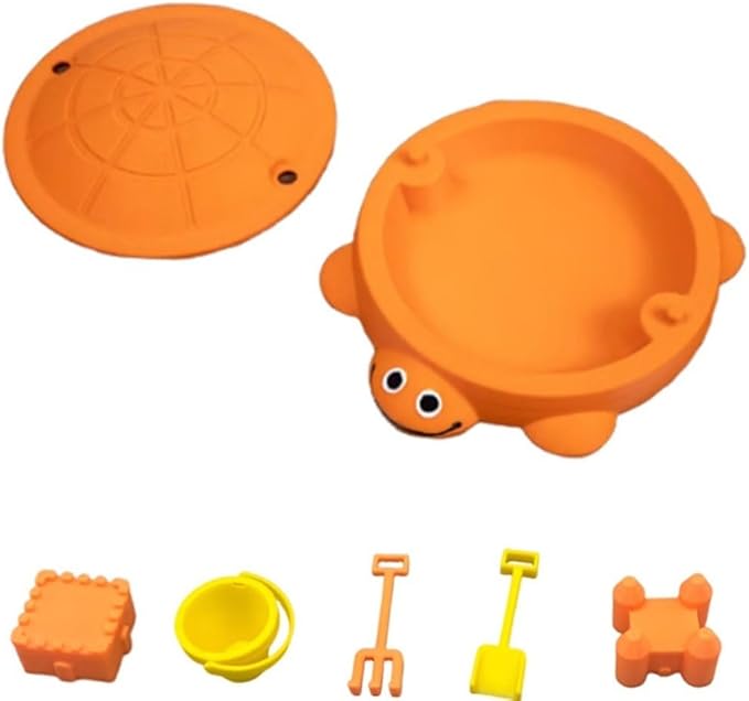 Mini Turtle Sandbox Desk Toy with Soft Sand and Small Tools, Premium Sand Garden for Desk Kit - Mini Zen Garden Kit Gifts Decor Desktop Accessories for Home, Office Stress Relief(Orange,4.5in no sand)