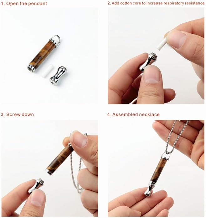 Breathe Free Necklace for Anxiety & Stress Relief, Classic Breathing Tool for Meditation, Mindfulness, and Relaxation – Portable Calm Necklace for Adults, Wellness Gift