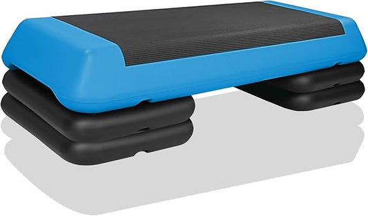 Exercise Workout Aerobic Step Platform Trainer, 28.5" Aerobic Stepper with 4"-6"-8" Adjustable Height Risers