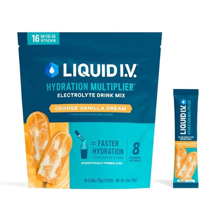 Liquid I.V.® Hydration Multiplier - Orange Vanilla Dream | Electrolyte Powder Drink Mix | 1 Pack (16 Servings)