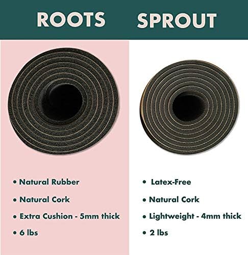 GURUS Sweat Proof Durable Cork Yoga Mat Thick Non Slip Exercise Mat for Home Workout