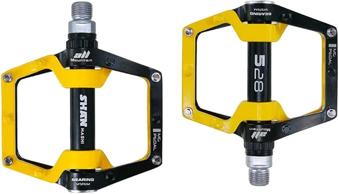 Bicycle Pedals-Aluminium Alloy Bicycle Pedals-Mountain Bike Pedals with Removable Non-Slip Studs 9/16