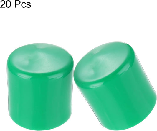 uxcell 20pcs Rubber End Caps 42mm(1 5/8") ID Vinyl PVC Round Tube Bolt Cap Cover Screw Thread Protectors Dark Green
