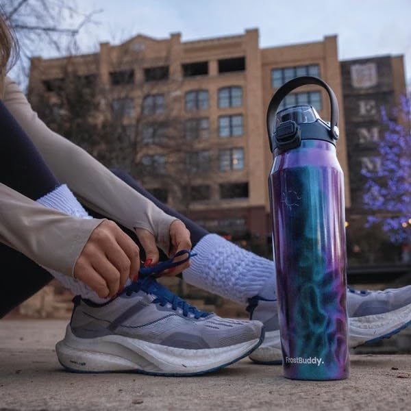 Frost Buddy 32oz Insulated Water Bottle with Straw & Chug Lid | Leak-Proof Stainless Steel | 24-Hours Cold | Sweat-Proof, Cup Holder Friendly | Ideal for Gym, Travel, Sports & Everyday Hydration