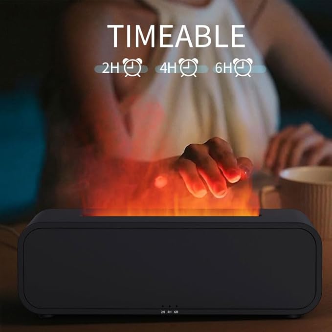 Dream Color Flame Diffuser Humidifier, Music Sync Ultra-Quiet Aroma Essential Oil Diffuser, 250ml Aromatherapy Mist Humidifier with Auto-Off, Timeable for Bedroom, Home, Office(White)