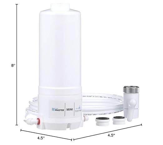 Home Master HM-Mini Countertop Faucet Filter, 1500 Gallon Replaceable Filter, 1 Micron Absolute NSF Certified, Removes Chlorine, Chemicals, VOCs, TTHMs & More, Made in USA