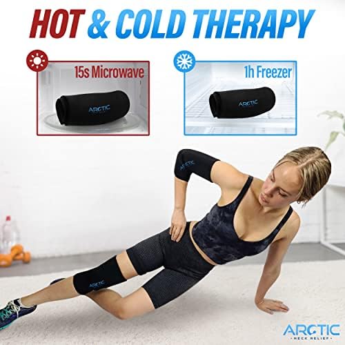 Two Pack | Elbow Ice Pack Wrap & Knee Ice Pack Wrap - Ice Sleeves, Reusable Gel Ice Wrap, Elbow Cold Compression, (Large)