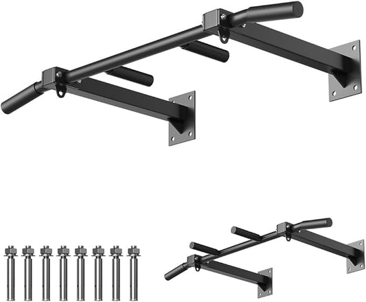 Wall Mount Pull Up Bar, Joist Mount Pull Up Bar, Beam and Rafter Mounted Chin Up Bar for Home Gym With Wood Mount and Wall Mount Screws