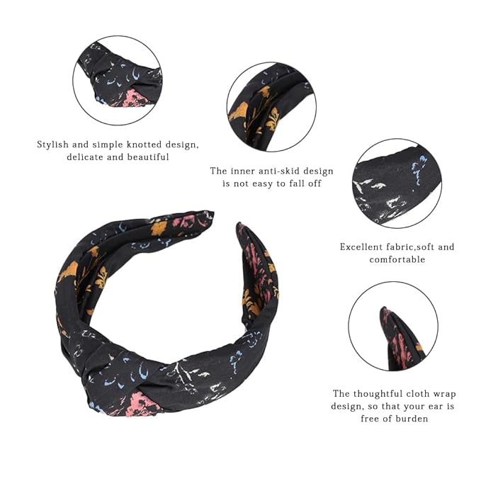 Madison Tyler Headbands for Women | Fashion Boho Top Knotted With Rhinestones Elastic Workout Hairbands | Outdoor and Party Non Slip (Olive Satin)