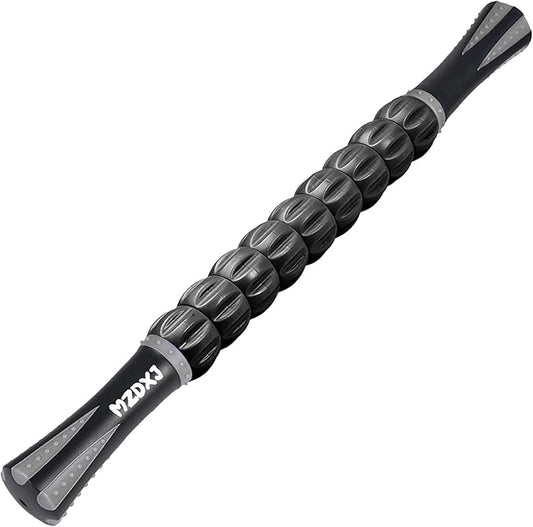 Muscle Roller Stick for Athletes - Deep Tissue Fascia Blaster & Roller Massager for Myofascial Pain Relief - Handheld Physical Therapy & Recovery Tool(Gray black-18 inch)