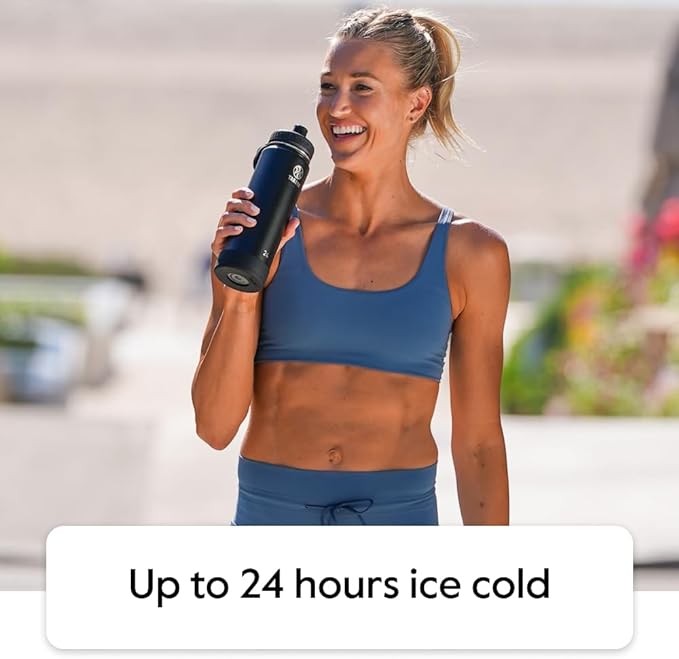 Takeya Actives Water Bottle with Spout Lid - Bottle with Double Stainless Steel Insulation - Dishwasher Safe & BPA-Free - Bottle with Spout Lid & Removable Bumper - 40 oz, Cucumber