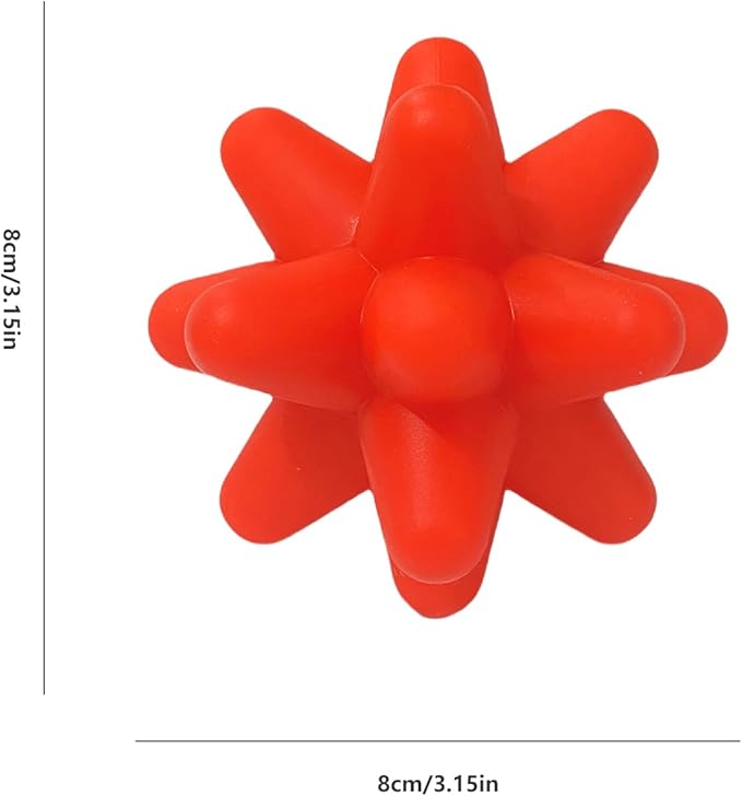 Silicone Spike Massage Ball, Spiky Stress Relief Balls for Foot, Back, Hand Therapy, Deep Tissue Trigger Point–3.15"(Blue/RED)
