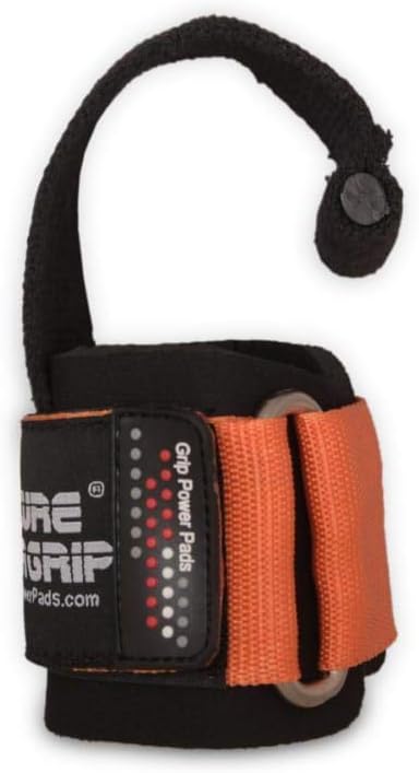 Lifting Dowel Straps Neoprene Padded Wrist Wraps Power Weight Lifting Training Gym Grips Straps Wrist Support Bandage Set of 2 Alternative to Hooks (Orange)