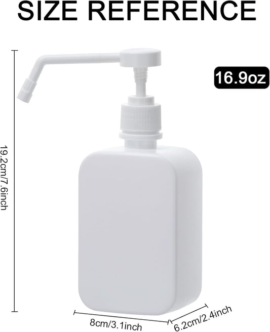 Pump Bottles Dispenser 16.9oz/500ml, 4 Pack Empty Plastic Hand Soap Shampoo Bottles, Refillable Wash Bottles for Cleaning Solution, Plants 