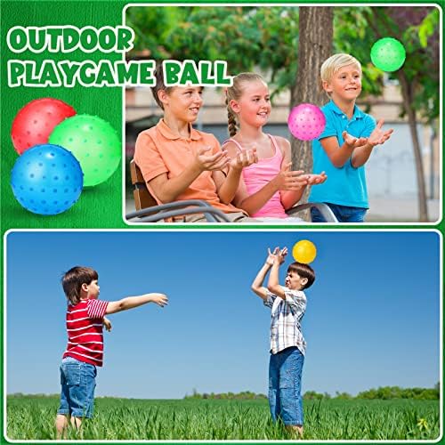 Jerify Knobby Balls 4.72" Bouncy Spiky Sensory Ball Bulk Soft Inflatable Massage Stress Plastic Toy for School Party Outdoor Indoor