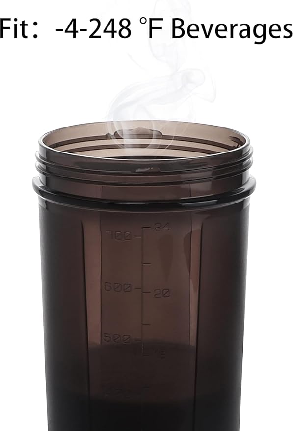 Shaker Bottle Perfect Nutrition w. New Whisk Ball Blender,Full Body for Microwave Heating(No Metal,BPA Free),Moden Loop Top,Dishwasher Safe,Leak Proof,Protein Powder/Fruit Juice Mixer 16oz(Purple)