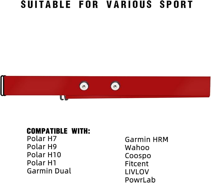 FITCENT Heart Rate Monitor Chest Replacement Strap Compatible with Polar H10 H9 H7, Adjustable Soft HR Belt Work for Polar Heart Rate Sensor Garmin HRM200