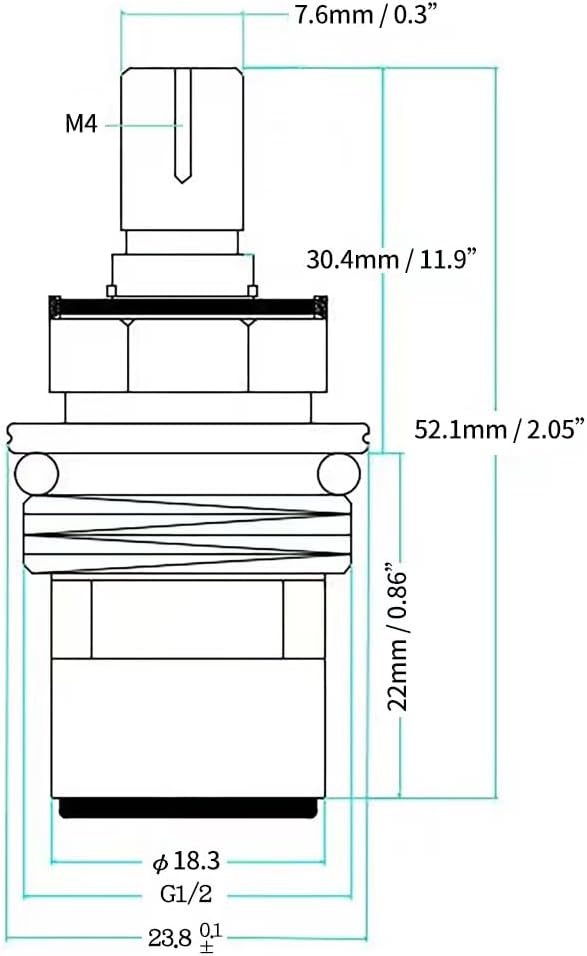 Shower Faucet Cartridge Fit Kohler Shower Valve Cartridge Replacement, Ceramic Valve Cartridge Compatible with Gp77006-Rp 2-Handle Faucet, Cold