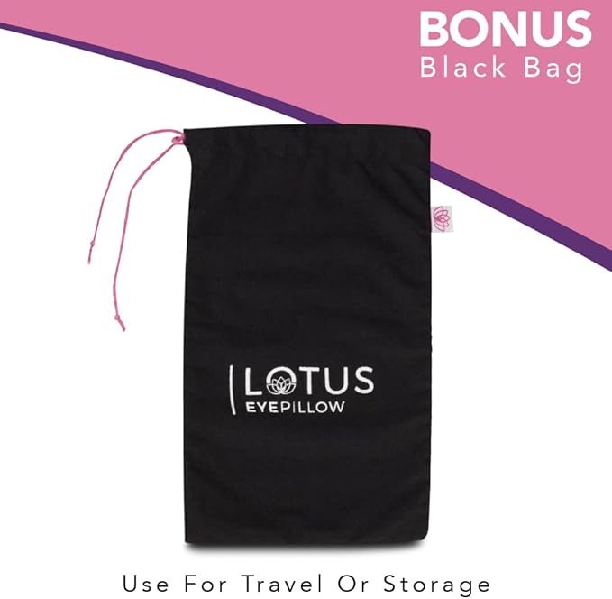 Lotus Weighted Lavender Eye Pillow – Pink Eye Mask for Sleep & Meditation – Aromatherapy Yoga Pillow with Flaxseed – Hot or Cold Compress for Headache & Eye Relief