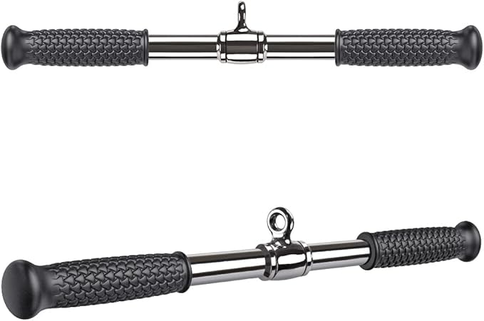 SELEWARE Rotating Straight Bar Cable Machines Attachments for Gym, Pull Down Bar Press Down Bar with Non-Slip Rubber Handle, Universal Attachment for Cable Machines