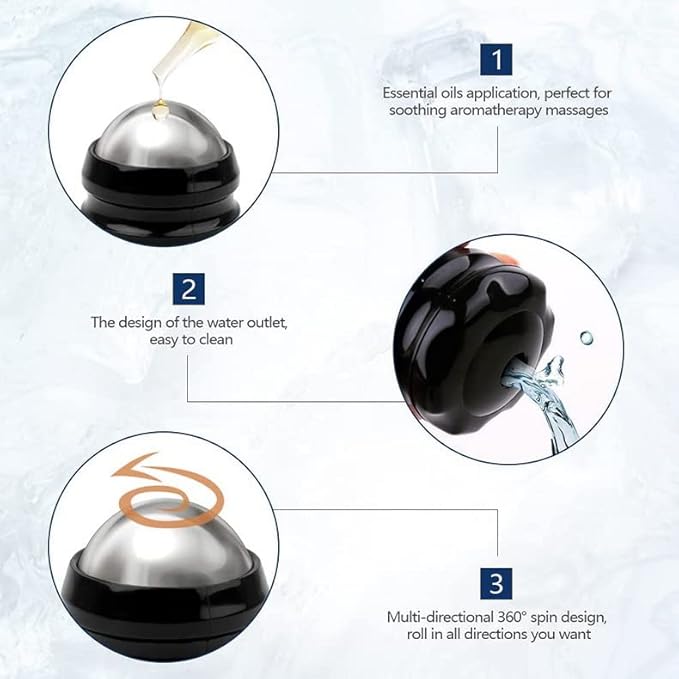 2-Pack Cryosphere Cold Massage Roller Ball,Manual Massage Ball for Heat and Ice Therapy,Self Massage Tool for Reliefs Muscle Pain,Decrease Inflammation,Reduces Stress¡