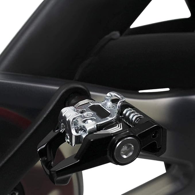 BV Bike Pedals Shimano SPD/Look Delta Compatible 9/16'' with Toe Clips - Peloton Pedals for Regular Shoes - Toe Cages for Peloton Bike - Exercise Bike Pedals - Universal Fit Bicycle Pedal